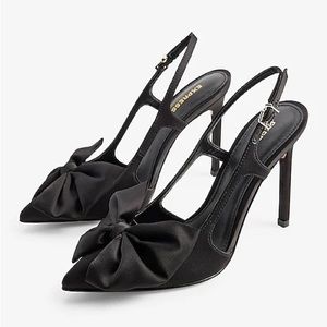 EXPRESS POINTED TOE BOW SLINGBACK HEELS
